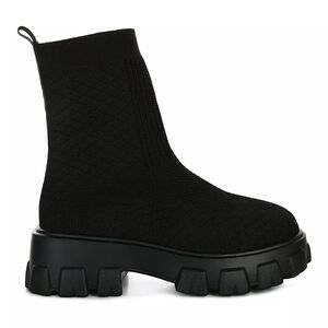 Elegant Black Knit Ankle Booties